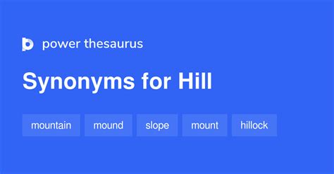 hill thesaurus|analogy for hill.